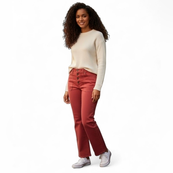 Daily Thread Denim - Daily Thread High Rise Cropped Ankle Flare Jeans in Jolie Clay Wash Size 16 NWOT